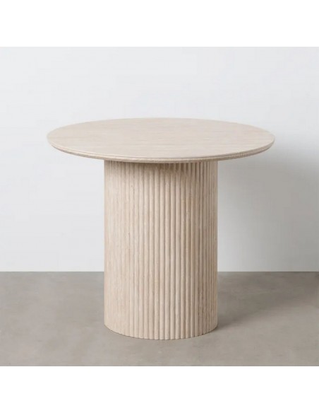 Mesa de jantar redonda LUCCA 90 em estilo Travertino