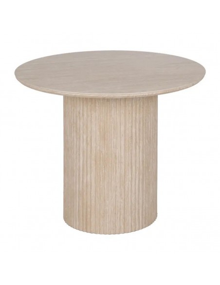 Mesa de jantar redonda LUCCA 90 em estilo Travertino