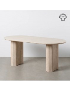 Mesa de jantar oval Lucca 180 x 90 em aspeto Travertino 2