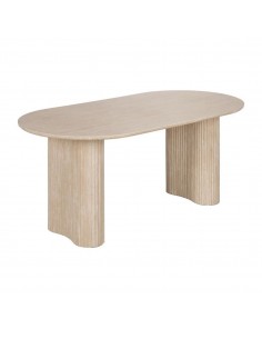 Mesa de comedor oval LUCCA 180 x 90 en look Travertino