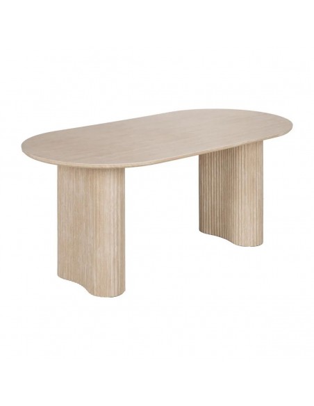 Mesa de jantar oval Lucca 180 x 90 em aspeto Travertino