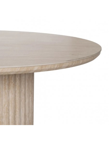 Mesa de comedor oval LUCCA 180 x 90 en look Travertino
