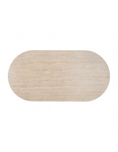 Mesa de jantar oval Lucca 180 x 90 em aspeto Travertino