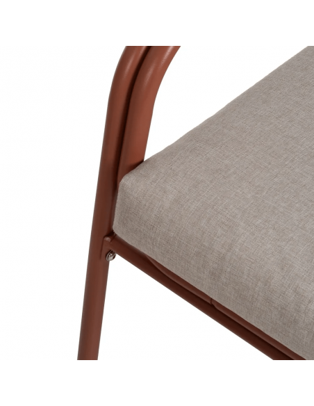 Conjunto outdoor PUIG, 2 poltronas, sofá de 2 lugares e mesa de centro em aço terracota