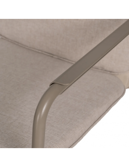 Conjunto outdoor SORELLS, 2 poltronas, sofá de 2 lugares e mesa de centro em aço bege