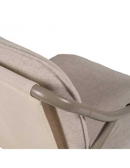 Set ext SORELLS, 2 sillones, sofa 2 plazas y mesa centro en acero beige