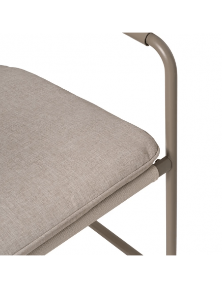 Conjunto outdoor SORELLS, 2 poltronas, sofá de 2 lugares e mesa de centro em aço bege