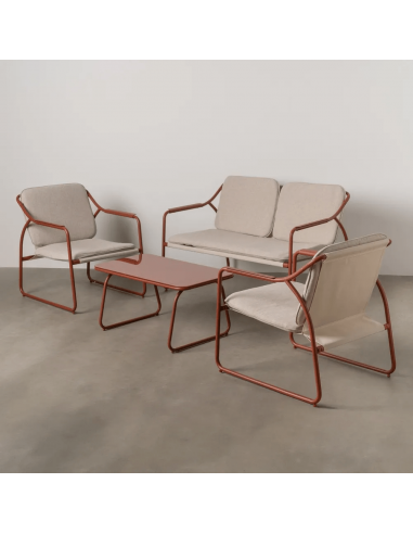 Conjunto outdoor SORELLS, 2 poltronas, sofá de...