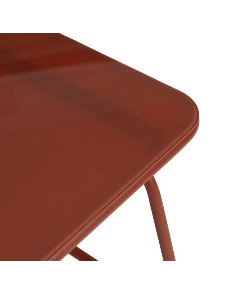 Conjunto outdoor SORELLS, 2 poltronas, sofá de 2 lugares e mesa de centro em aço terracota