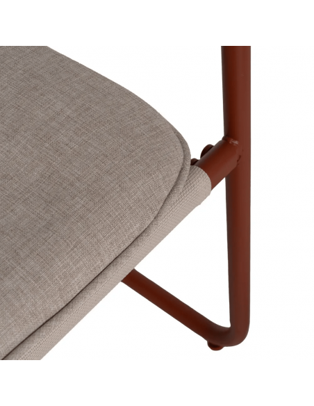 Conjunto outdoor SORELLS, 2 poltronas, sofá de 2 lugares e mesa de centro em aço terracota