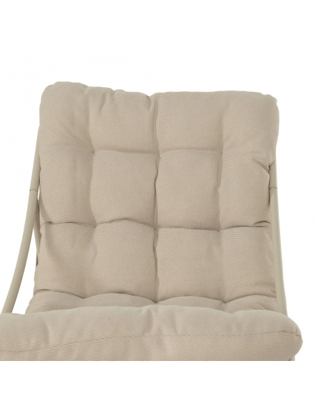 Conjunto outdoor PUZOL, 2 poltronas e mesa de centro em aço bege