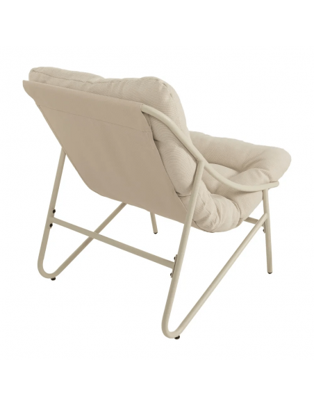 Set ext PUZOL, 2 sillones y mesa centro en acero beige