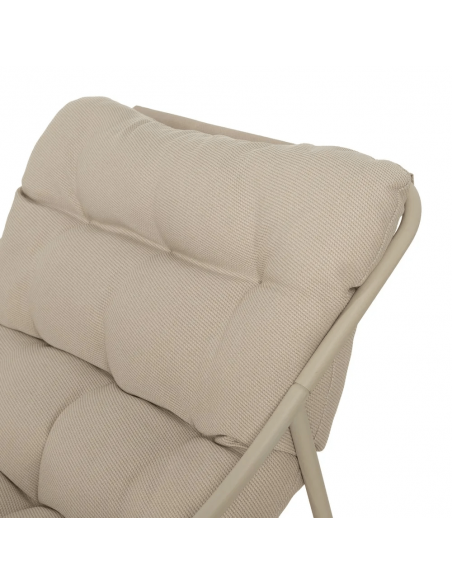 Conjunto outdoor PUZOL, 2 poltronas e mesa de centro em aço bege