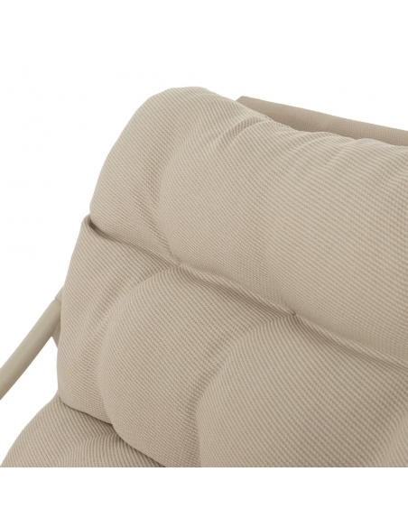 Conjunto outdoor PUZOL, 2 poltronas e mesa de centro em aço bege