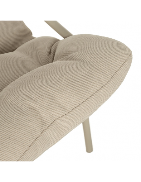 Conjunto outdoor PUZOL, 2 poltronas e mesa de centro em aço bege