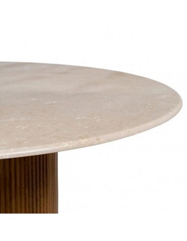 Mesa comedor redonda GISELL 120, mármol crema y...