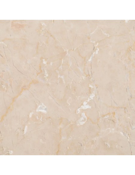 Mesa de jantar redonda GISELL 120, mármore creme e madeira