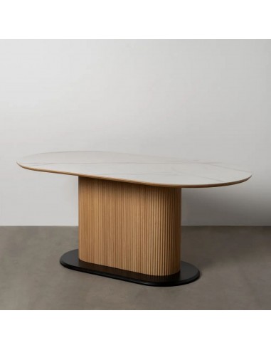 Mesa de jantar oval BREZO 180 x 90 folheado de...