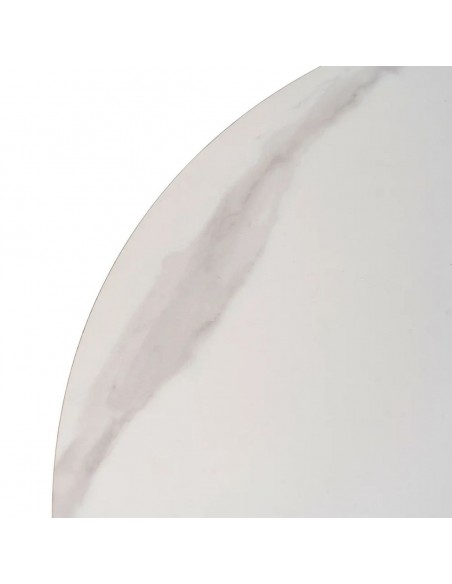 Mesa de jantar oval BREZO 180 x 90 folheado de carvalho e cerâmica tipo mármore