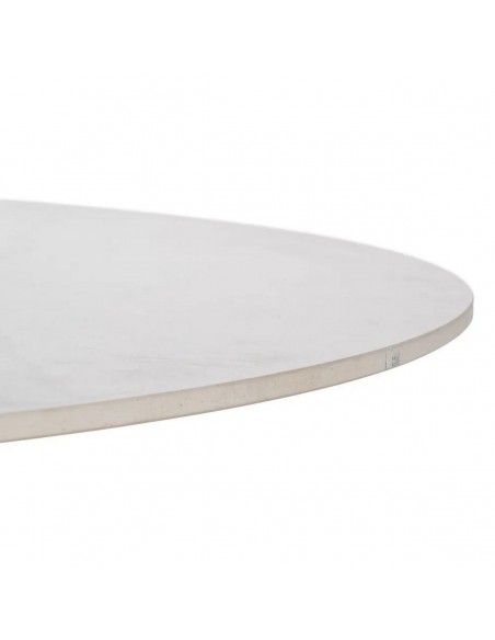 Mesa de jantar redonda DALIA 120, cerâmica tipo mármore, base metálica