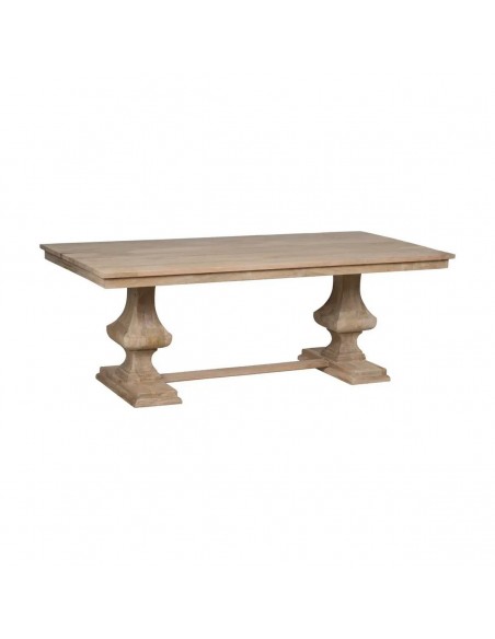Mesa comedor colonial GAZA 210 x 100, madera blanco rozado