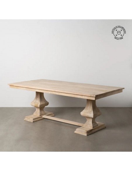 Mesa comedor colonial GAZA 210 x 100, madera blanco rozado