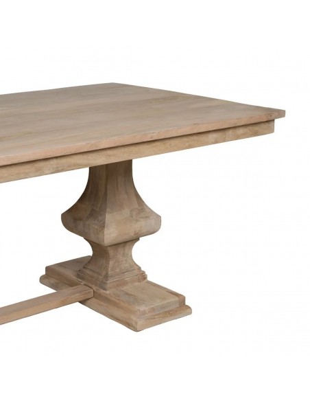 Mesa comedor colonial GAZA 210 x 100, madera blanco rozado