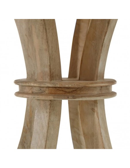 Mesa redonda colonial GAZA 85, madera mango blanco rozado