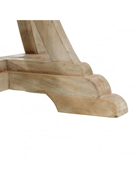 Mesa redonda colonial GAZA 85, madera mango blanco rozado