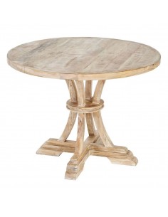 Mesa colonial redonda GAZA 100, madera mango blanco...