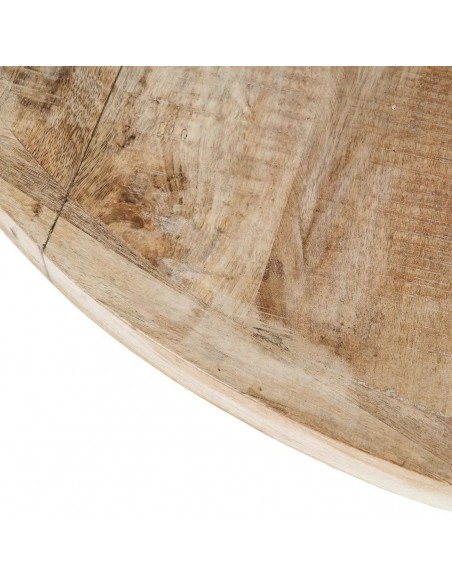 Mesa colonial redonda GAZA 100, madera mango blanco cepillado