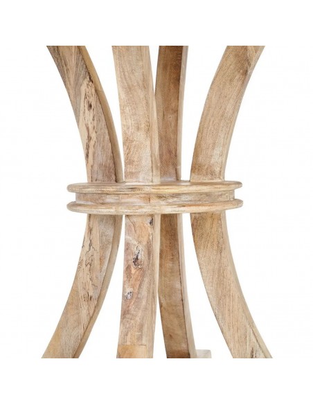 Mesa colonial redonda GAZA 100, madera mango blanco cepillado