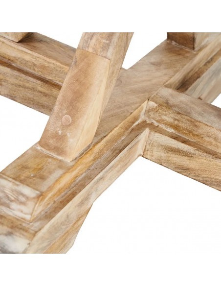 Mesa colonial redonda GAZA 100, madera mango blanco cepillado