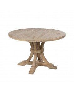 Mesa de jantar redonda colonial GAZA 120, madeira de...