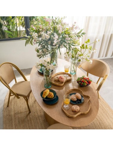 Mesa de jantar oval CALA 160 x 90 folheado a...