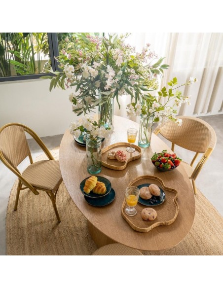 Mesa de comedor ovalada CALA 160 x 90 chapa roble