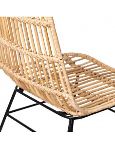 Silla LIONA de diseño en ratán natural estructura de... 2