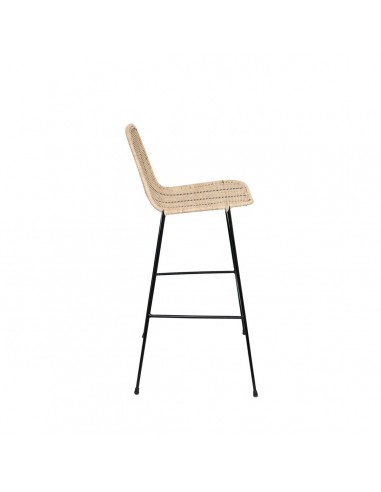 Banco CARLO 74 em rattan natural e metal preto