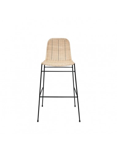 Banco CARLO 74 em rattan natural e metal preto