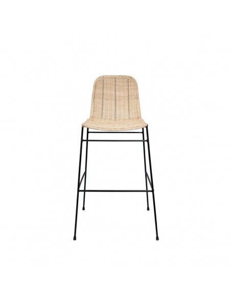 Banco CARLO 74 em rattan natural e metal preto