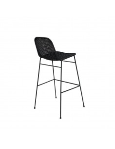 Banco CARLO 74 em rattan natural e metal preto 2