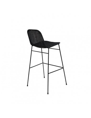 Banco CARLO 74 em rattan natural e metal preto