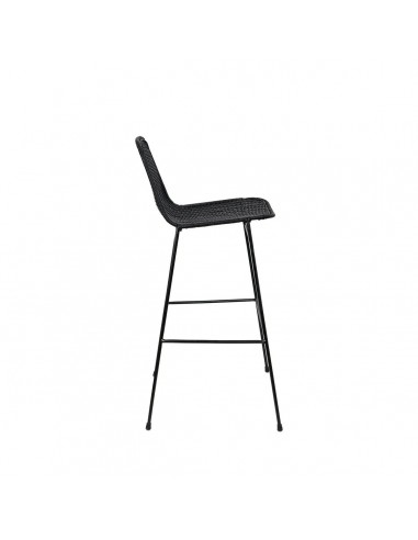 Banco CARLO 74 em rattan natural e metal preto