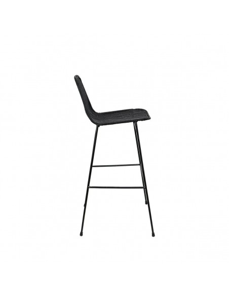 Banco CARLO 74 em rattan natural e metal preto