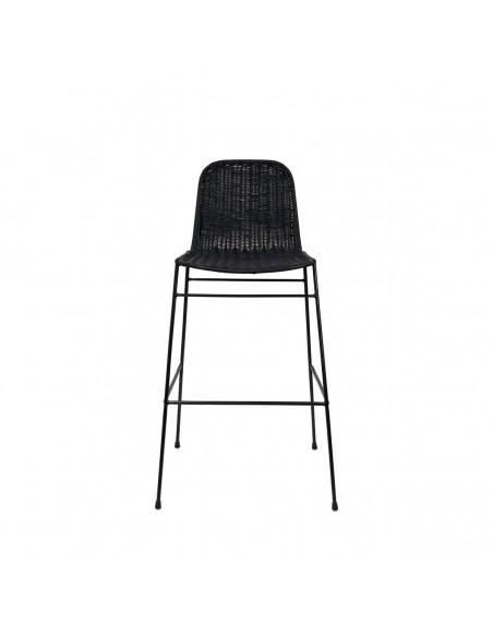 Banco CARLO 74 em rattan natural e metal preto