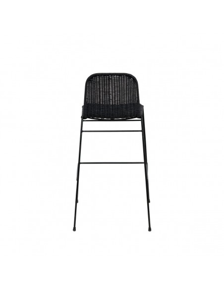 Banco CARLO 74 em rattan natural e metal preto