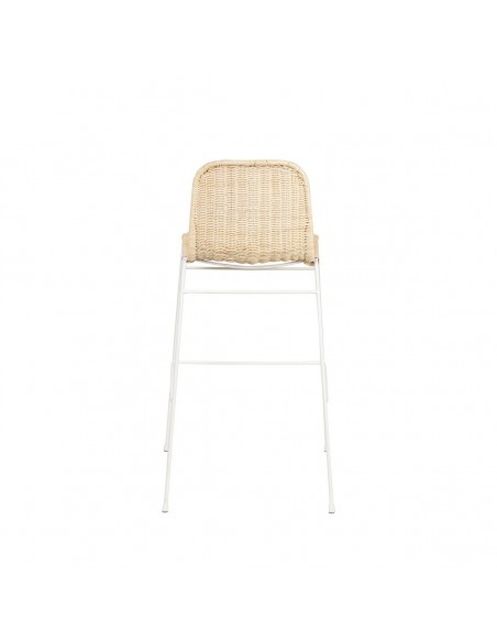 Banco CARLO 74 designer em vime natural e metal branco