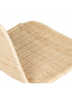 Banco CARLO 74 designer em vime natural e metal branco 2