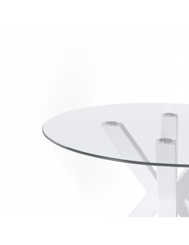 Mesa redonda de cristal Argo 120, base de acero...