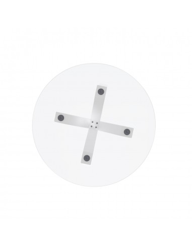 Mesa redonda de vidro Argo 120, base em aço branco